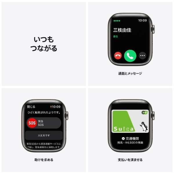 Apple Watch Series 7(ＧＰＳ+Cellular型号)-45mm石墨不锈钢包和午夜运动带-常规石墨不锈钢MNAX3J/A_7