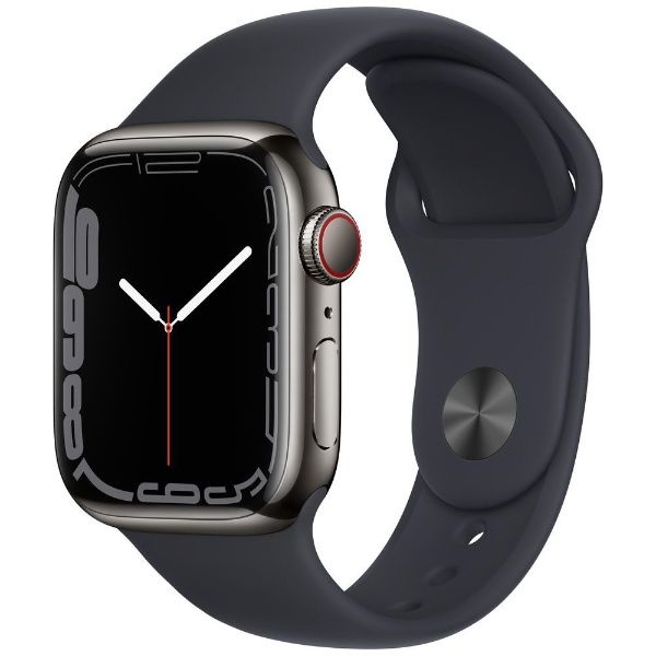 ビックカメラ.com - Apple Watch Series 7（GPS + Cellularモデル）-  41mmグラファイトステンレススチールケースとミッドナイトスポーツバンド - レギュラー グラファイトステンレススチール MNC23J/A