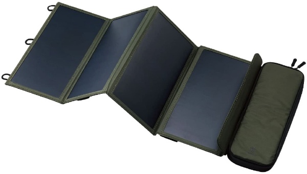 ソーラーパネル ソーラーチャージャー 充電器 28W USB-Aポート×2 折りたたみ式 スマホ・タブレット 防災 アウトドア 旅行 出張 緊急用  オリーブ MPA-NEST-S014OV