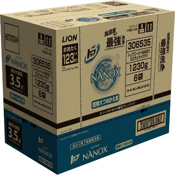 トップ スーパーNANOX（ナノックス）つめかえ用 超特大 1230g×6個 LION｜ライオン 通販 | ビックカメラ.com