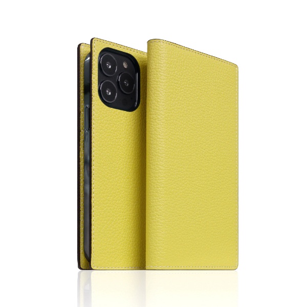 Neon Full Grain Leather Diary Case for iPhone 13 Pro レモン SLG Design レモン  SD22122i13PLM