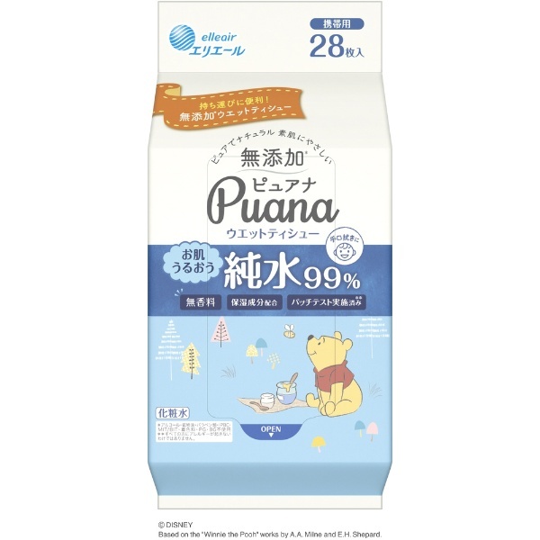 elleair(エリエール) Puana(ピュアナ)ウエットティシュー 純水99％ 携帯用 28枚入 大王製紙｜Daio Paper 通販 |  ビックカメラ.com