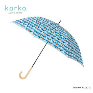 轻量碳骨头长伞糖果蓝色korko(山坳共)KOR-58AT-38[雨伞/女士/58cm]