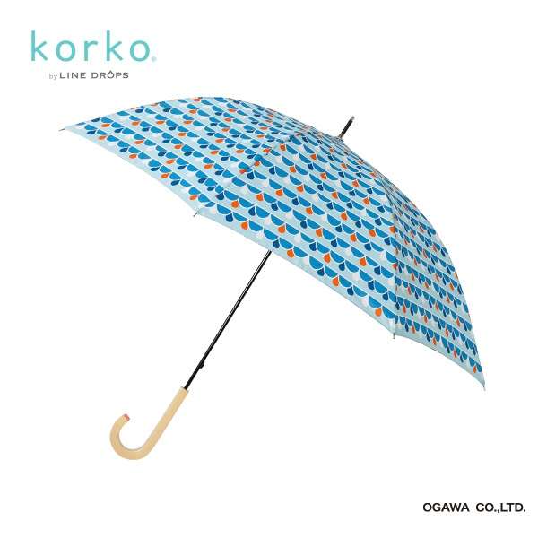 轻量碳骨头长伞糖果蓝色korko(山坳共)KOR-58AT-38[雨伞/女士/58cm]_1