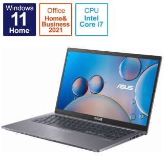 ノートパソコン スレートグレー X515EA-BQ1184WS [15.6型 /Windows11 Home /intel Core i7 /Office HomeandBusiness /メモリ：8GB /SSD：512GB]