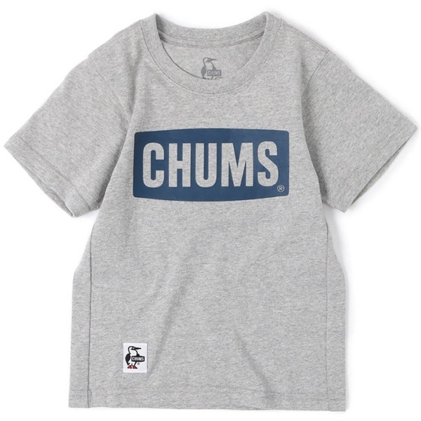 キッズチャムスロゴTシャツ Kids CHUMS Logo T-Shirt(Kids Sサイズ/H・Gray×Navy) CH21-1175