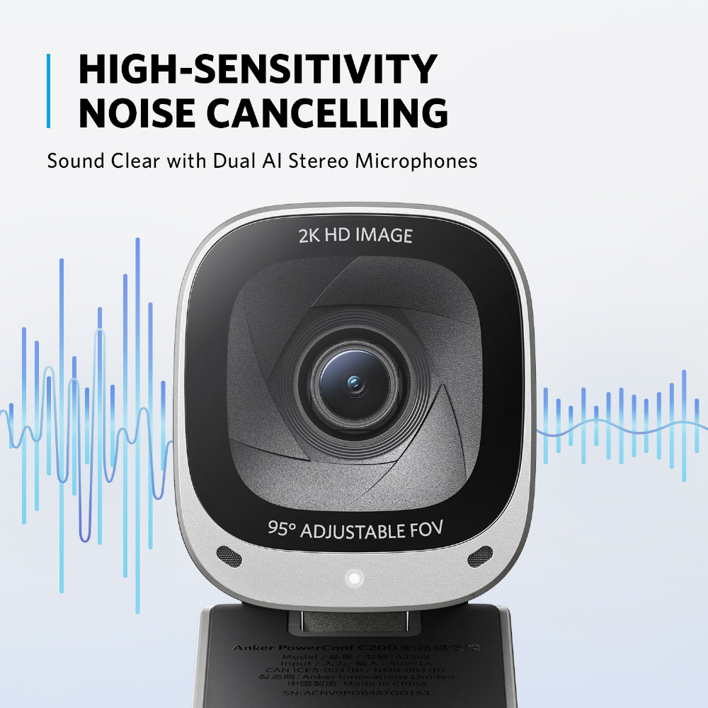 �E�F�u�J���� �}�C�N���� USB-A�ڑ� PowerConf C202(Mac/Win) �O���[ A3368Z41 [�L��]_5