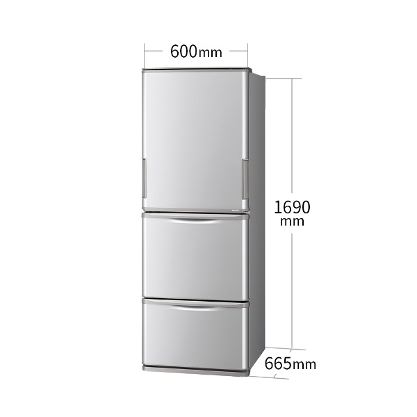 冷蔵庫 マットシルバー SJ-W356J-S [3ドア /左右開きタイプ /350L 