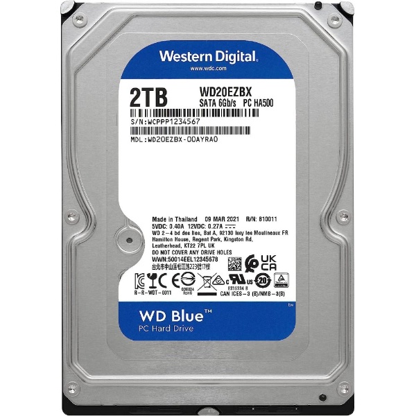 WD20EZBX 内蔵HDD SATA接続 WD Blue(256MB/7200RPM/SMR) [2TB /3.5 