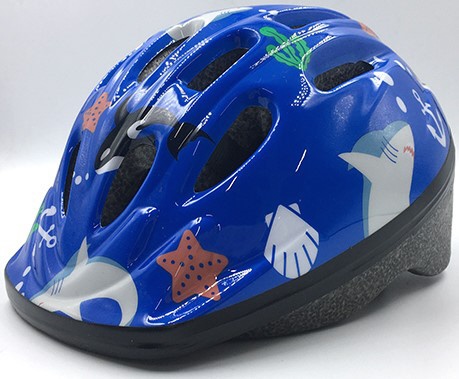子供用ヘルメット 軽くて丈夫なキッズヘルメット(Mサイズ：52～56cm/海