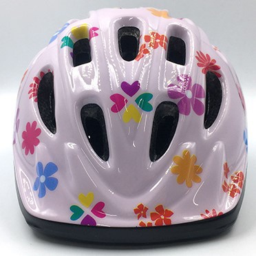 子供用ヘルメット 軽くて丈夫なキッズヘルメット(Mサイズ：52～56cm/花