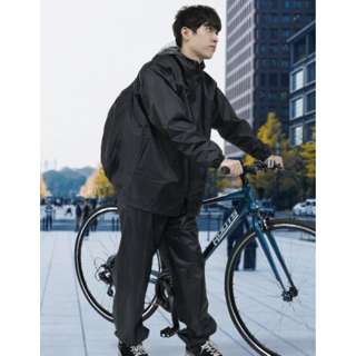レインウェア 自転車専用レインスーツ リュック対応(LLサイズ/ブラック) 43254