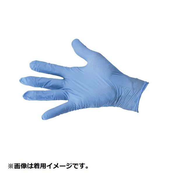 手袋 フジ スーパーニトリル グローブ 粉なし 100枚入り M (ブルー) - 3