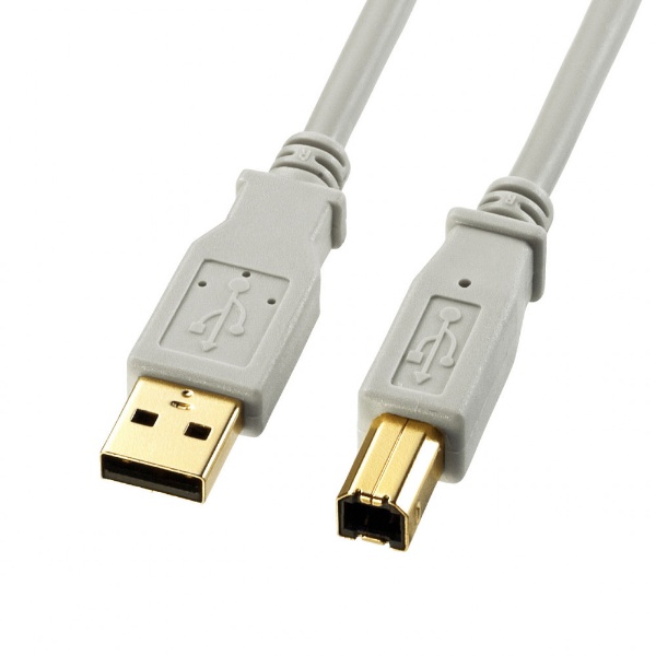 サンワサプライ USB2.0ケーブル Aオス Bオス 5m ライトグレー-