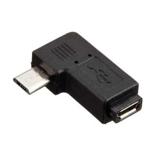 micro USB延長アダプタ [micro USB オス→メス micro USB /上L型] ブラック SMCF-MCMR