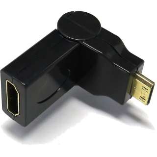 HDMI変換アダプタ [miniHDMI オス→メス HDMI] ブラック SMHM-HDAFL [HDMI⇔miniHDMI]