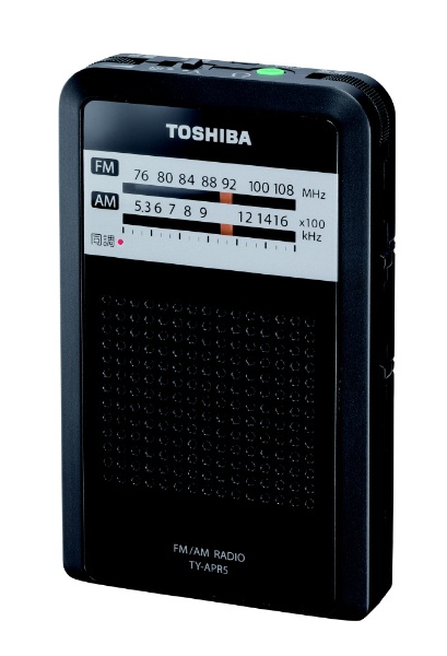 ワイドＦＭ対応 ＦＭ／ＡＭ 携帯ラジオ（ブラック）TY-SPR8(KM) TY