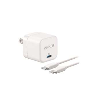 Anker PowerPort III 20W Cube with USB-C & USB-C ケーブル White B2149N22 [1ポート /USB Power Delivery対応]