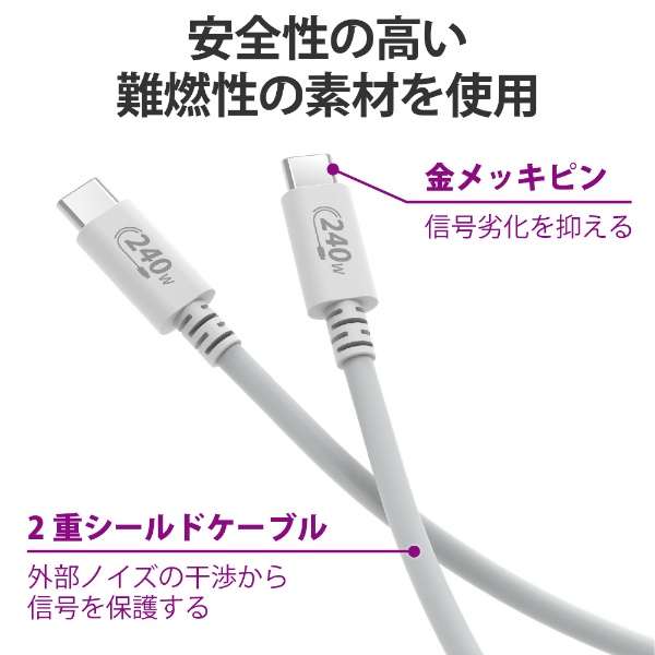 USB-C  USB-CP[u [[d /] /2m /USB Power Delivery EPR /240W /USB2.0] zCg U2C-CCPE20NWH_6