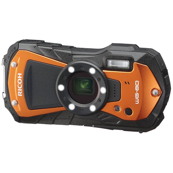 WG-80 コンパクトデジタルカメラ オレンジ [防水+防塵+耐衝撃] リコー