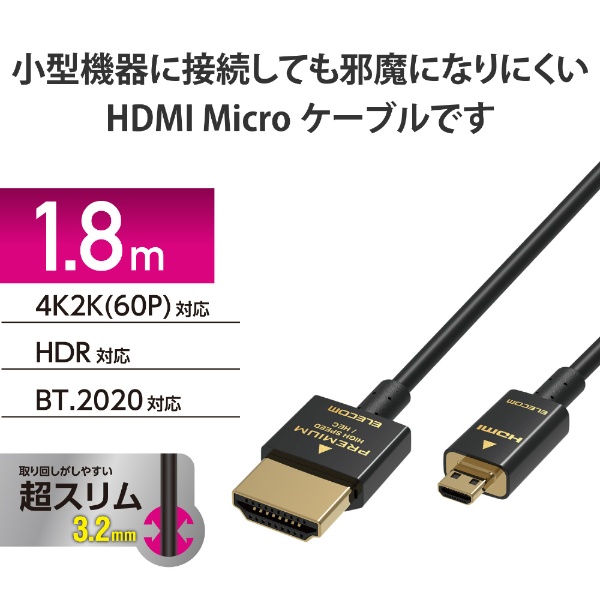 ハイスピードミニ HDMIケーブル 1.8m