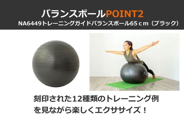 トレーニングガイドバランスボール65cm(約直径65cm/ブラック) NA6449 ナニワ｜naniwa 通販
