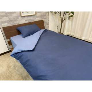 [有供床架使用的床上用品3分安排床罩]供马上可以使用的床使用的床上用品6分安排(单人尺寸/深蓝)
