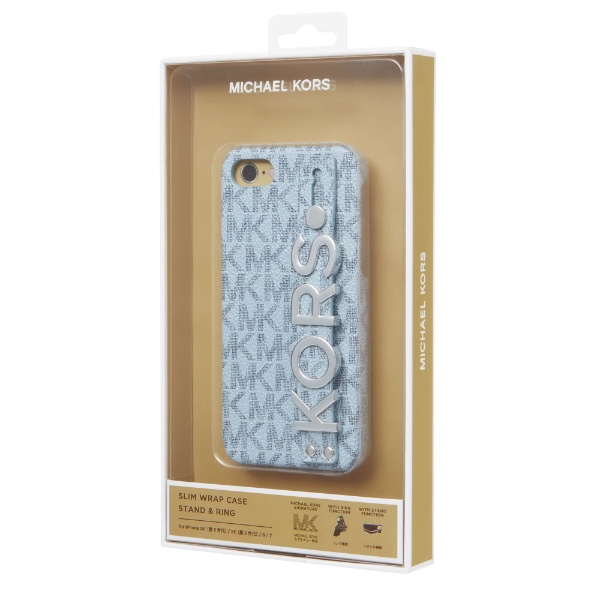 MICHAEL KORS - Slim Wrap Case Stand & Ring for iPhone SE （第3世代）/iPhone SE  （第2世代） [ Pale Blue Admiral ] MICHAEL KORS マイケルコース