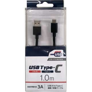 【USB-IF正規認証品】1.0m［Type-C ⇔ USB-A］USB2.0/3A対応USBケーブル 充電・転送 ブラック UD-3CS100K [Quick Charge対応]
