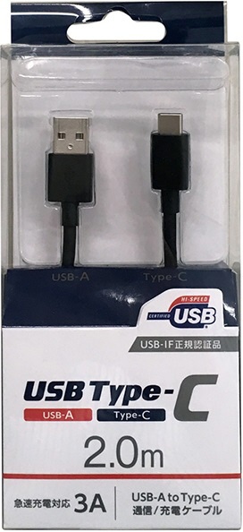 USB-IFǧʡ2.0mType-C  USB-AUSB2.0/3AбUSB֥ šž ֥å UD-3CS200K [2.0m /Quick Chargeб]