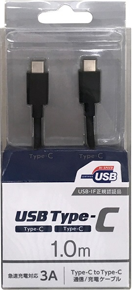 PDбUSB-IFǧʡType-CType-C̿USB֥ USB2.0 3A/60Wб 1.0m ֥å CD-3CS100K [1.0m /USB Power Deliveryб]