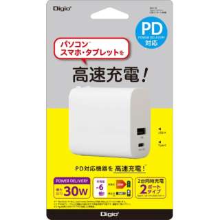 30W PD[dΉ USBType-C 1߰/USB-A 1߰ď[d [2|[g /USB Power DeliveryΉ]