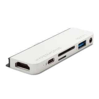 HP16176 iPad Pro対応［USB-C オス→メス カードスロットｘ2 / HDMI / φ3.5mm / USB-A / USB-C］USB PD対応 60W ドッキングステーション シルバー [USB Power Delivery対応]