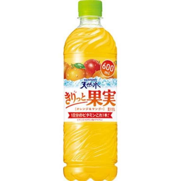 三得利（SUNTORY）天然水利索的果实橙子&芒果600ml 24[滋味水]部_1