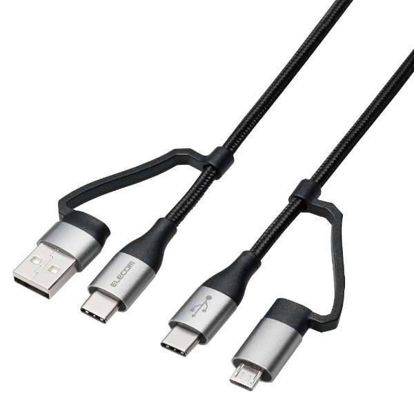 4in1 USBP[u/USB-A+USB-C/Micro-B+USB-C/USB Power DeliveryΉ/1.0m ubN MPA-AMBCC10BK_1