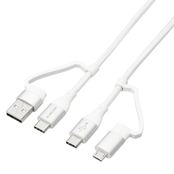 4in1 USBケーブル/USB-A+USB-C/Micro-B+USB-C/USB Power Delivery対応/2.0m/ホワイト MPA-AMBCC20WH [2.0m]