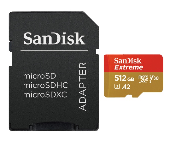 SanDisk Extreme microSDXC UHS-Iカード 512GB SDSQXAV-512G-JN3MD