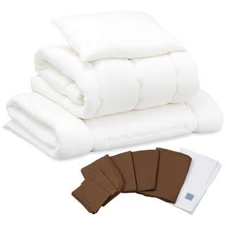 [床上用品套装]有含低反论尿烷的垫被的精选的被褥10分安排(有单人尺寸/除湿席&收藏包的/BRAUN)KFS-JT10S