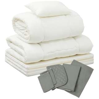 [床上用品套装]有垫子的被褥10分安排(有单人尺寸/收藏包的/灰)KFS-M10S