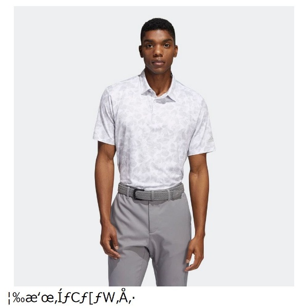 メンズ トーナルプリント 半袖ストレッチシャツ(XLサイズ/ホワイト