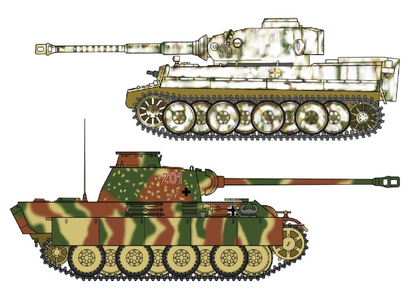 1/72 タイガーI型 ＆ パンサーG型ドイツ陸軍主力戦車コンボ 長谷川 