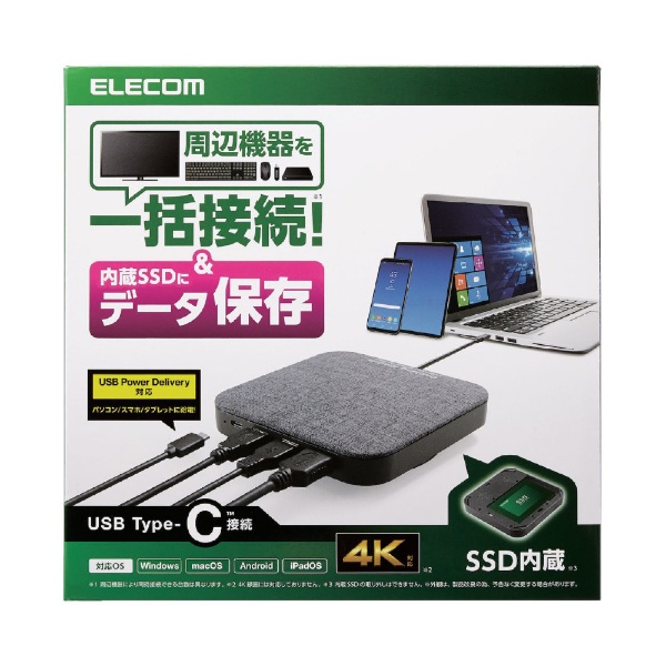 SSD 500GB内蔵［USB-C オス→メス HDMI / USB-Aｘ2 / USB-C］USB PD