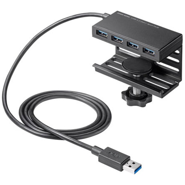 USB-3H434BK USB-Aハブ クランプ固定式(Chrome/Mac/Windows11対応 ...
