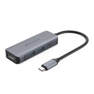 映像変換アダプタ [USB-C オス→メス HDMI /USB-Aｘ2＋USB-Cメス給電 /USB Power Delivery対応 /100W] 4K対応 スペースグレイ HP-HD41
