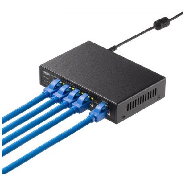 スイッチングハブ [5ポート /Giga対応] PoE給電 ブラック LAN