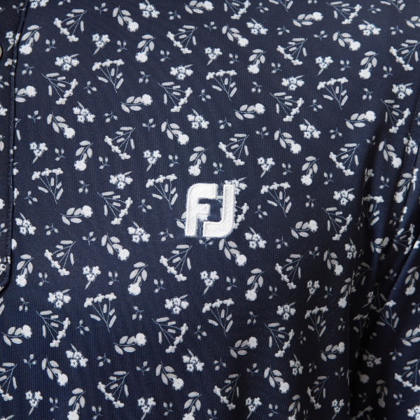 メンズ フラワープリントシャツ(XXLサイズ/ネイビー×ホワイト) FJ-F22
