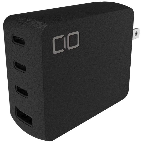 NovaPort QUAD 100W GaN急速充電器 USB-C×3、USB-A×1ポート ブラック CIO-G100W3C1A-N-BK  [4ポート /Quick Charge対応 /GaN(窒化ガリウム) 採用]