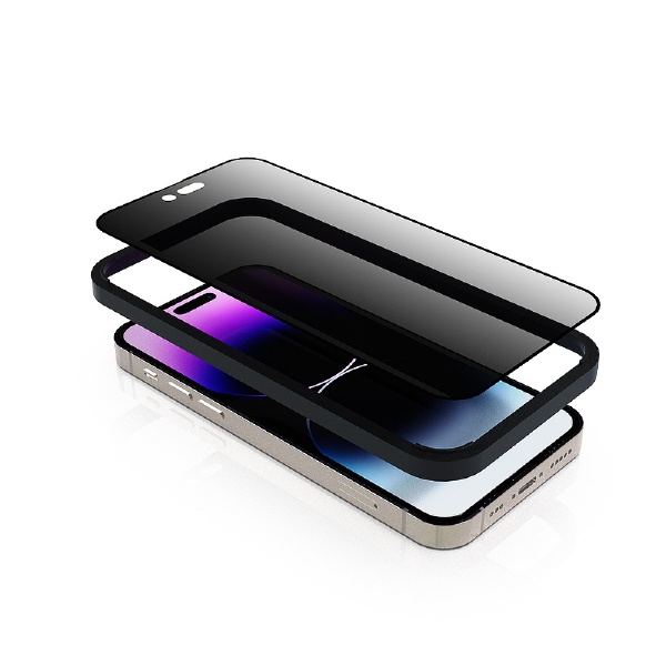 iPhone 14 Pro Max 6.7インチ のぞき見防止強化ガラスフィルム（2枚