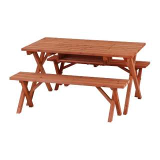 杉木材BBQ桌子&长椅安排(从属于炉子空间)81761