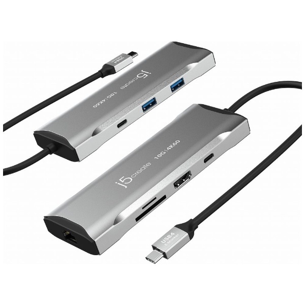 USB-C オス→メス カードスロットｘ2 HDMI LAN USB-Aｘ2 USB-Cｘ2］USB PD対応 100W  ドッキングステーション スペースグレー JCD393 [USB Power Delivery対応] j5 create｜ジェイファイブクリエイト 通販 